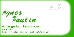 agnes paulin business card