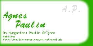 agnes paulin business card
